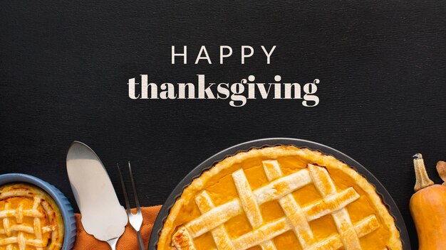 thanksgiving banner with delicious pie