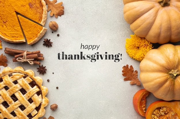 thanksgiving banner with pumpkins