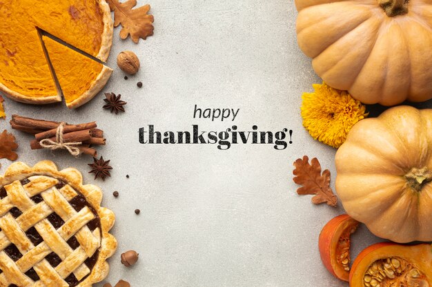 thanksgiving banner with pumpkins