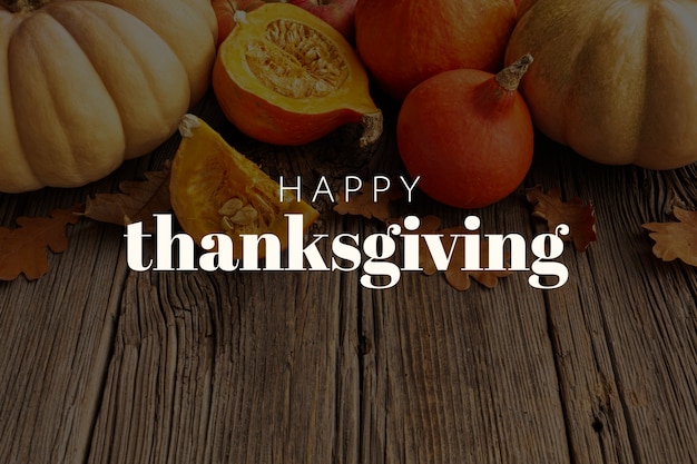 thanksgiving banner with pumpkins