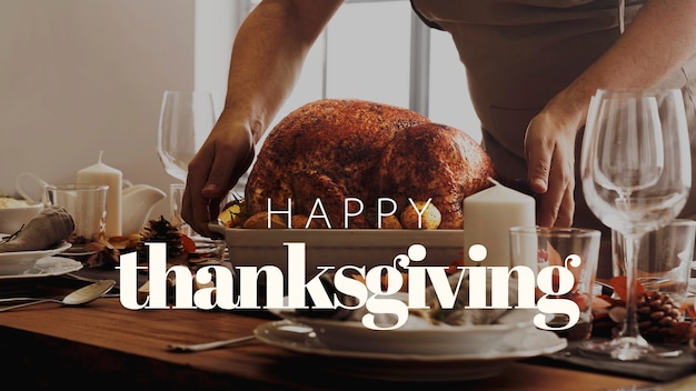 Thanksgiving banner with turkey