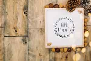 Free photo thanksgiving concept with frame and space on left