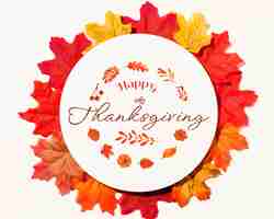 Free photo thanksgiving day banner with colorful leaves