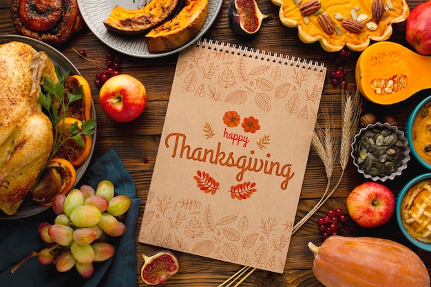 Free photo thanksgiving day banner with harvest