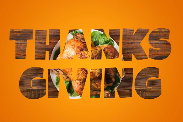thanksgiving day banner with turkey