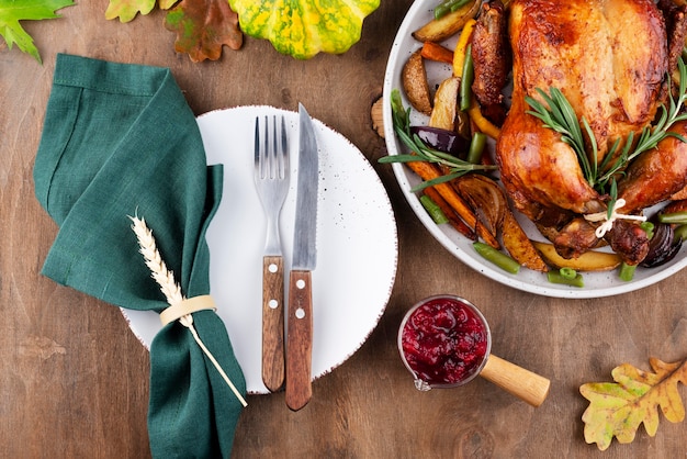 Thanksgiving day delicious meal arrangement