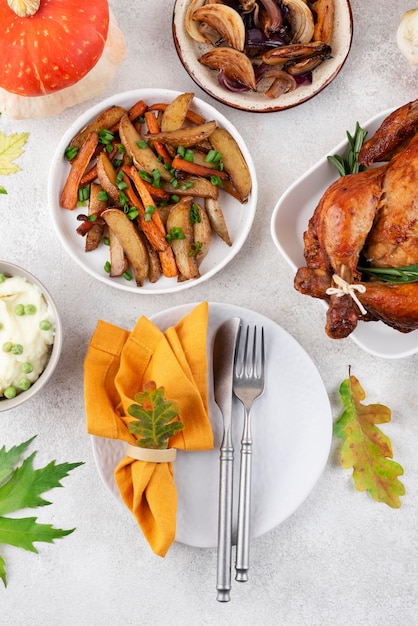 Thanksgiving day delicious meal assortment