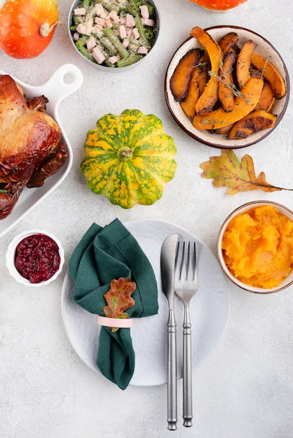 Thanksgiving day delicious meal assortment