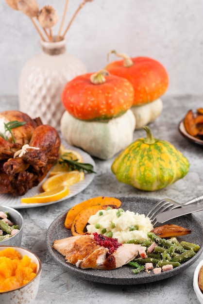 Thanksgiving day delicious meal assortment