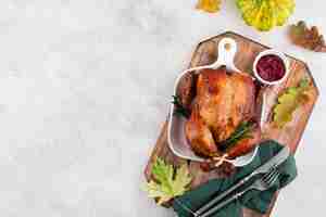 Free photo thanksgiving day meal with copy space