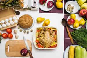 Free photo thanksgiving food composition