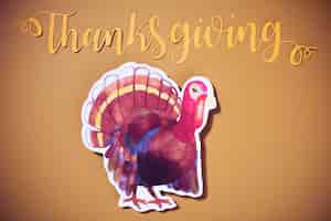 Free photo thanksgiving lettering with turkey