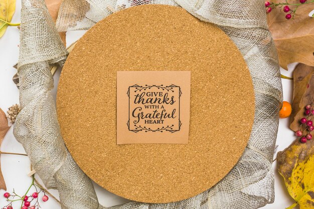 Thanksgiving note on cork