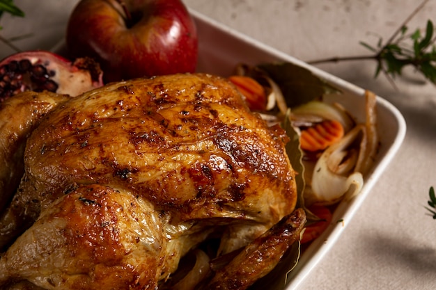 Thanksgiving turkey composition on the table