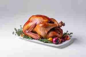 Free photo thanksgiving turkey isolated on white background ai generative