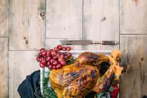 Free photo thanksgiving turkey with space on top