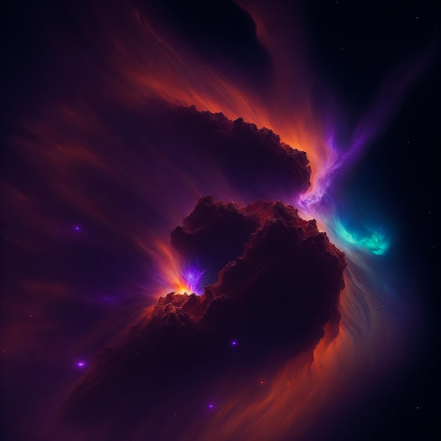 無料写真 超新星星雲の誕生 aiジェネレーション 宇宙のビッグバン爆発を幻想的に描いた ジェネレーティブai