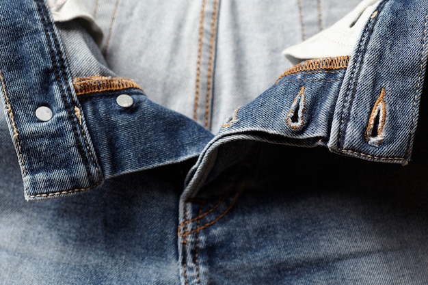 Бесплатное фото Синие джинсовые детали ткани