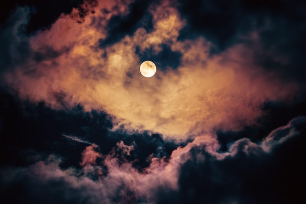 Луна на темном небе Premium Фотографии