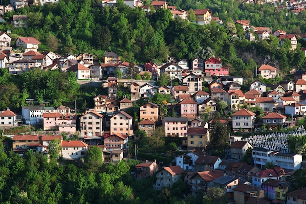 サラジーボ市​、​ボスニア​および​ヘルツェゴビナ​の​眺め