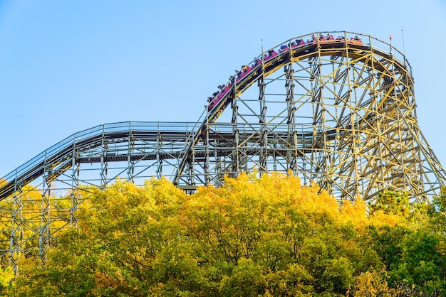 Free photo theme blue carnival coaster amusement