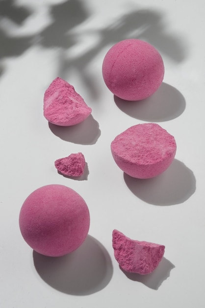 Free photo therapeutic  bath bombs arrangement still life