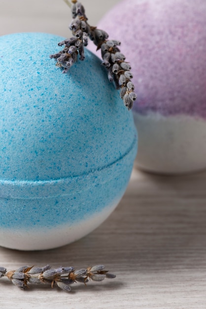 Free photo therapeutic  bath bombs arrangement still life