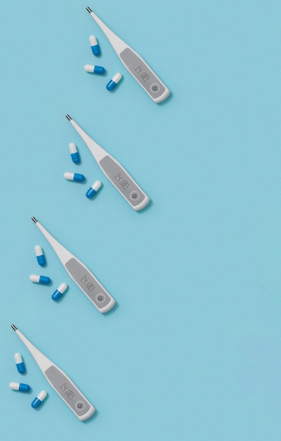 Thermometer with high temperature and pills