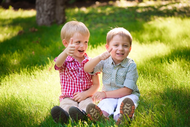 Premium Photo | These two boys are best friends. friends for life.