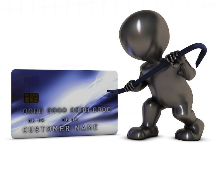 Free Photo thief trying to steal a credit card