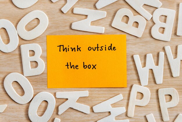 think outside the box unique concept