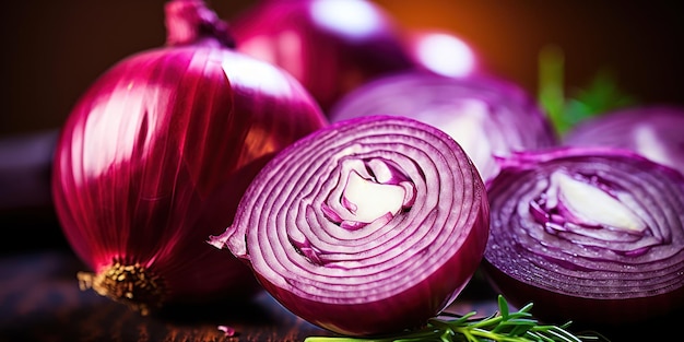 Free photo thinly sliced onions reveal the delicate lines and varying shades of purple within