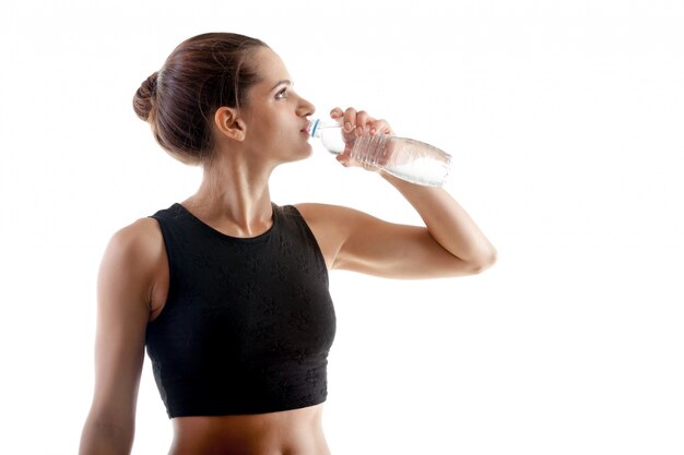 Thirsty woman after exercising