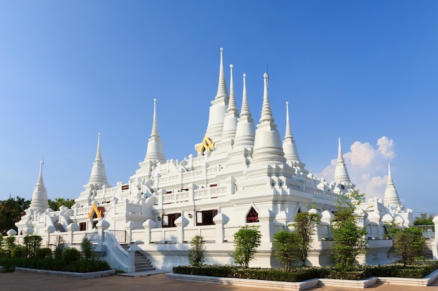 A thirteen tops pagoda in a buddish temple in Samut Prakan Thailand