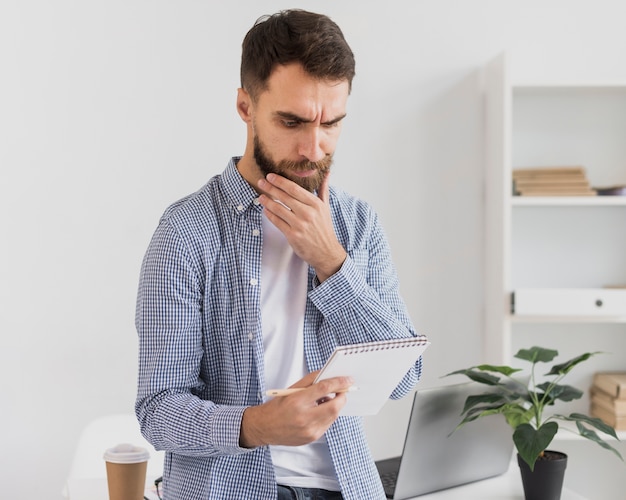 Thoughtful man in office