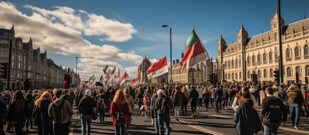 Foto gratuita migliaia di persone manifestano