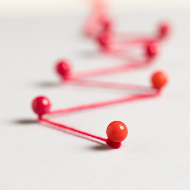 Thread and red pushpin route map