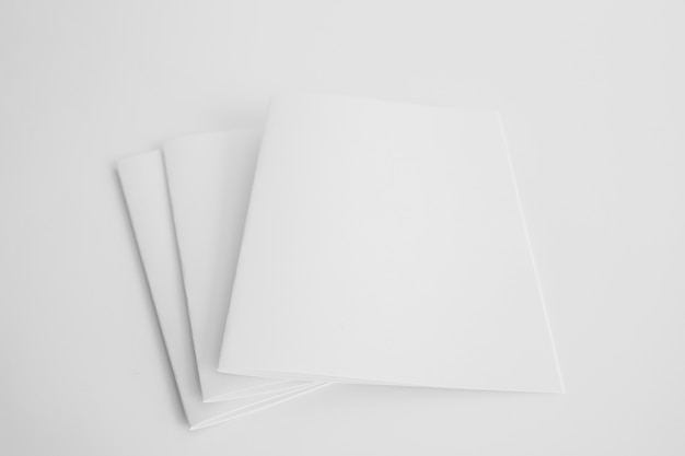 Three blank brochures