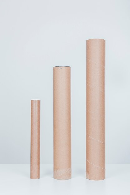 Three cardboard tubes in different sizes