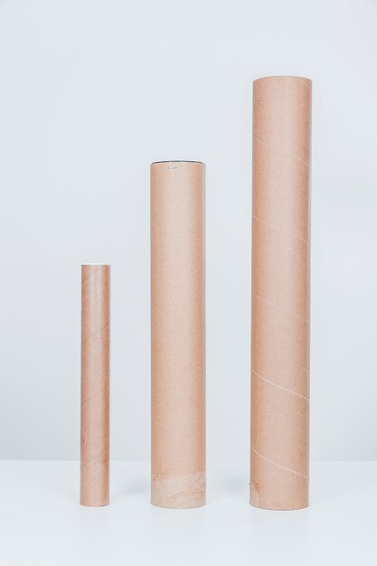 Three cardboard tubes