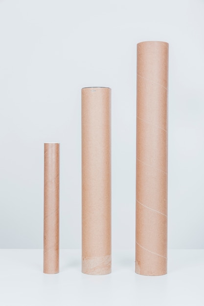 Three cardboard tubes