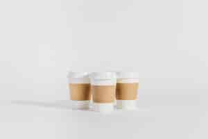 Free photo three coffee cups