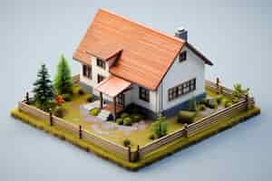 Free photo three-dimensional house model