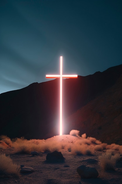 Free photo three-dimensional religious cross