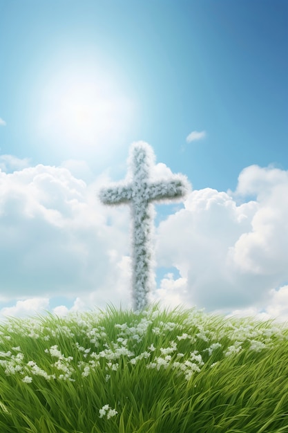 Free photo three-dimensional religious cross