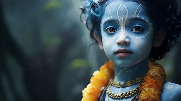 Foto gratuita rappresentazione tridimensionale di krishna, divinità indù e avatar