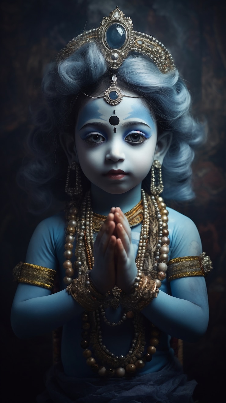 Free Photo three-dimensional representation of krishna, hindu deity and avatar