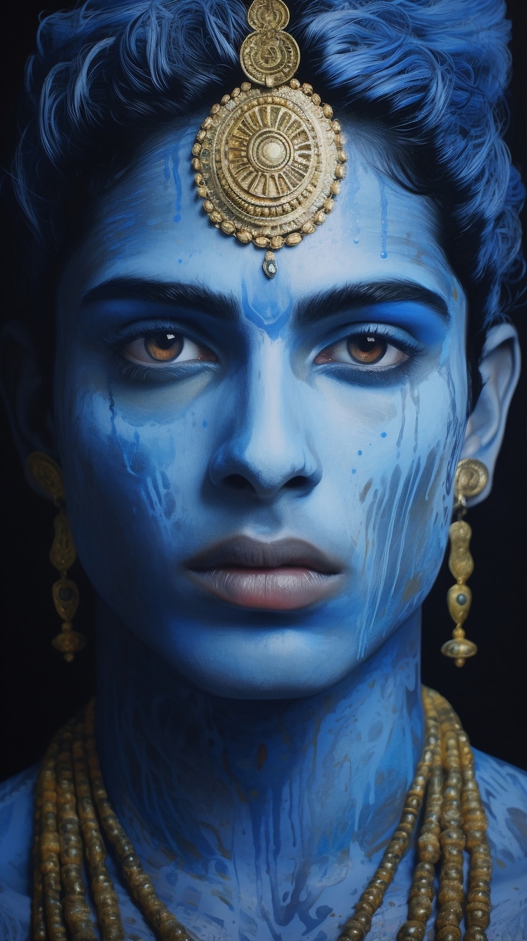 Free Photo three-dimensional representation of krishna, hindu deity and avatar