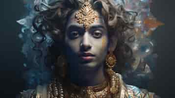 無料写真 ヒンドゥー教の神であるクリシュナとアバタの3次元の表現