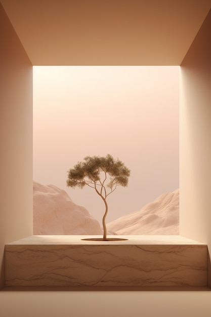 Free photo three-dimensional tree with sunlight